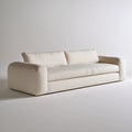 Kremowa sofa trzyosobowa z zaokrąglonymi podłokietnikami, 220 x 98 x 82 cm