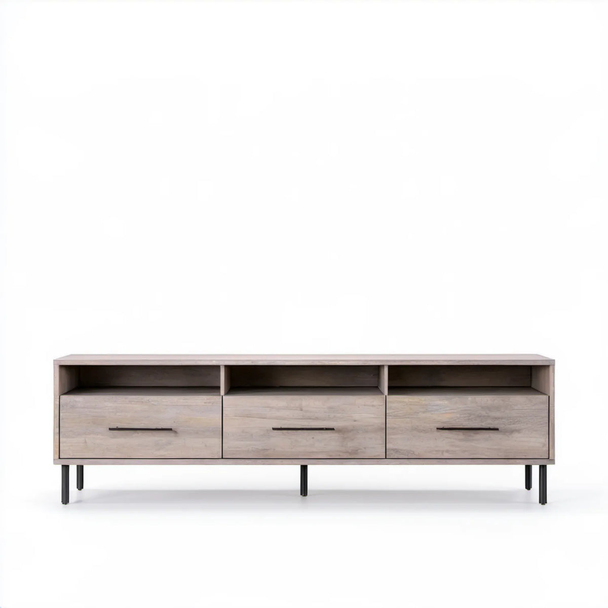 Szafka RTV z płyty laminowanej w kolorze szarobrązowym i czarnym, 180 x 40 x 60 cm