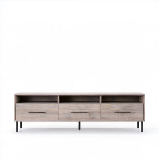 Szafka RTV z płyty laminowanej w kolorze szarobrązowym i czarnym, 180 x 40 x 60 cm