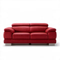 Dwuosobowa sofa ze skóry syntetycznej PU, czerwona, 180 x 90 x 92 cm