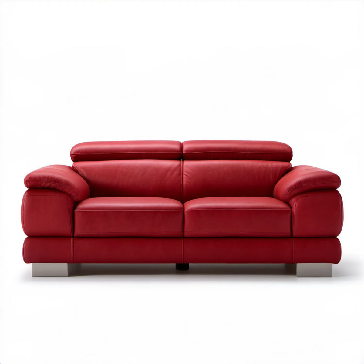 Dwuosobowa sofa ze skóry syntetycznej PU, czerwona, 180 x 90 x 92 cm