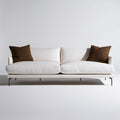 Kremowa sofa dwuosobowa z tkaniny poliestrowej 200 x 90 x 78 cm