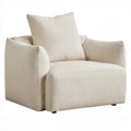 Kremowy fotel tapicerowany poliestrem 90 x 93 x 85 cm