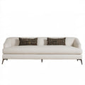 Trzyosobowa sofa kremowa z czarnymi nogami, 220 x 93 x 83 cm