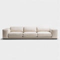Kremowa sofa trzyosobowa z czarną podstawą, 240 x 95 x 75 cm