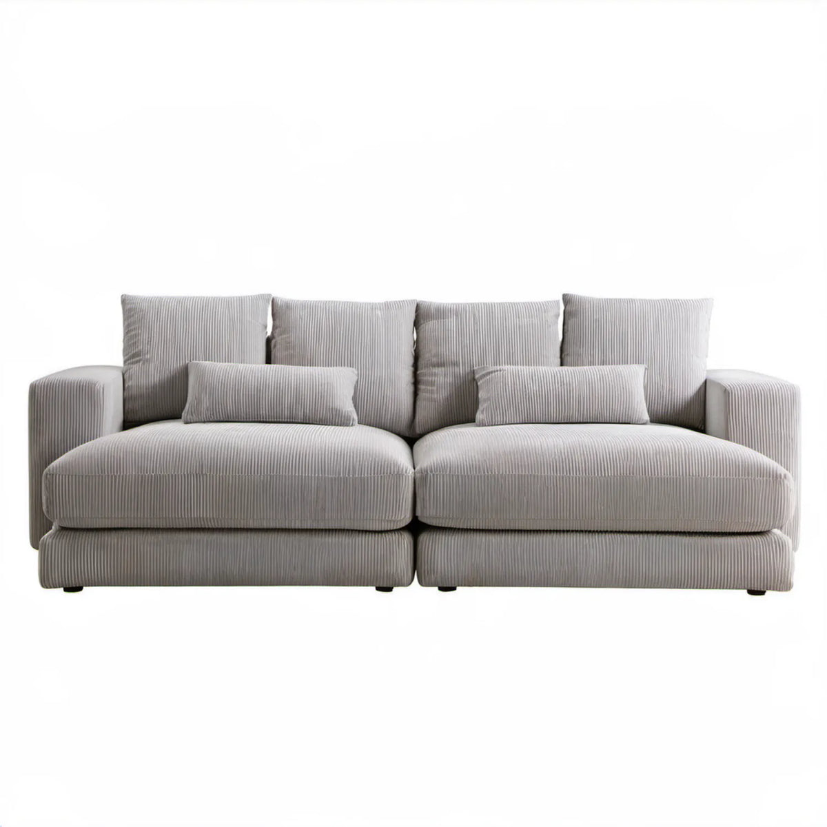 Modułowa sofa 3-osobowa ze sztruksu jasnoszara 250 x 100 x 85 cm