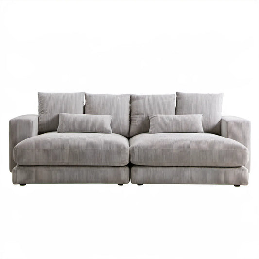 Modułowa sofa 3-osobowa ze sztruksu jasnoszara 250 x 100 x 85 cm