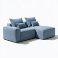 Niebieska sofa narożna z prawostronnym szezlongiem, 250 × 160 × 85 cm