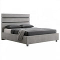 Rama łóżka dwuosobowego 160 x 200 cm z wysokim zagłówkiem, szary beton