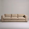 Trzyosobowa sofa z tkaniny poliestrowej, beżowa, 220 x 92 x 84 cm
