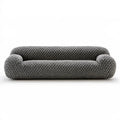 Dwuosobowa sofa tapicerowana z plecionego poliestru, ciemnoszara, 180 x 95 x 78 cm